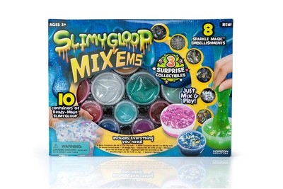 Slimygloop Mix'Ems DIY Slime Kit For Kids | Includes 10 Slime Colors & 8 Mix-Ins