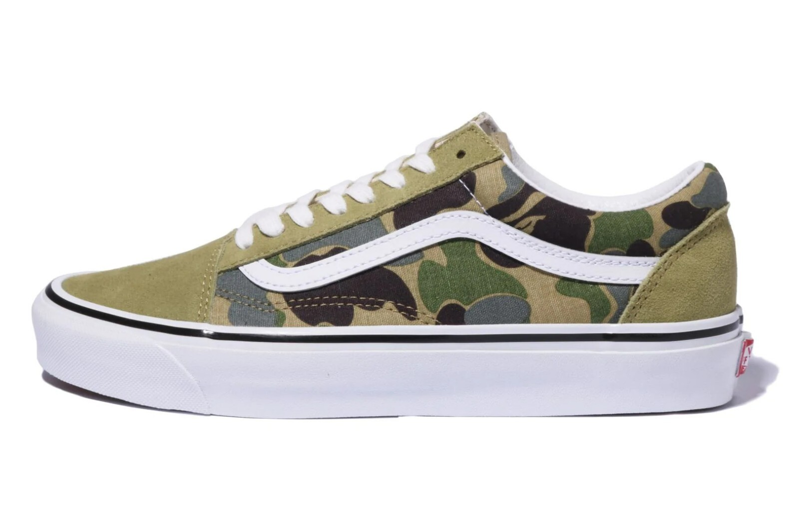 Pre-owned Vans A Bathing Ape X  Abc Camo Old Skool 38 Dx Green 1h73-191-910 Size 8-10