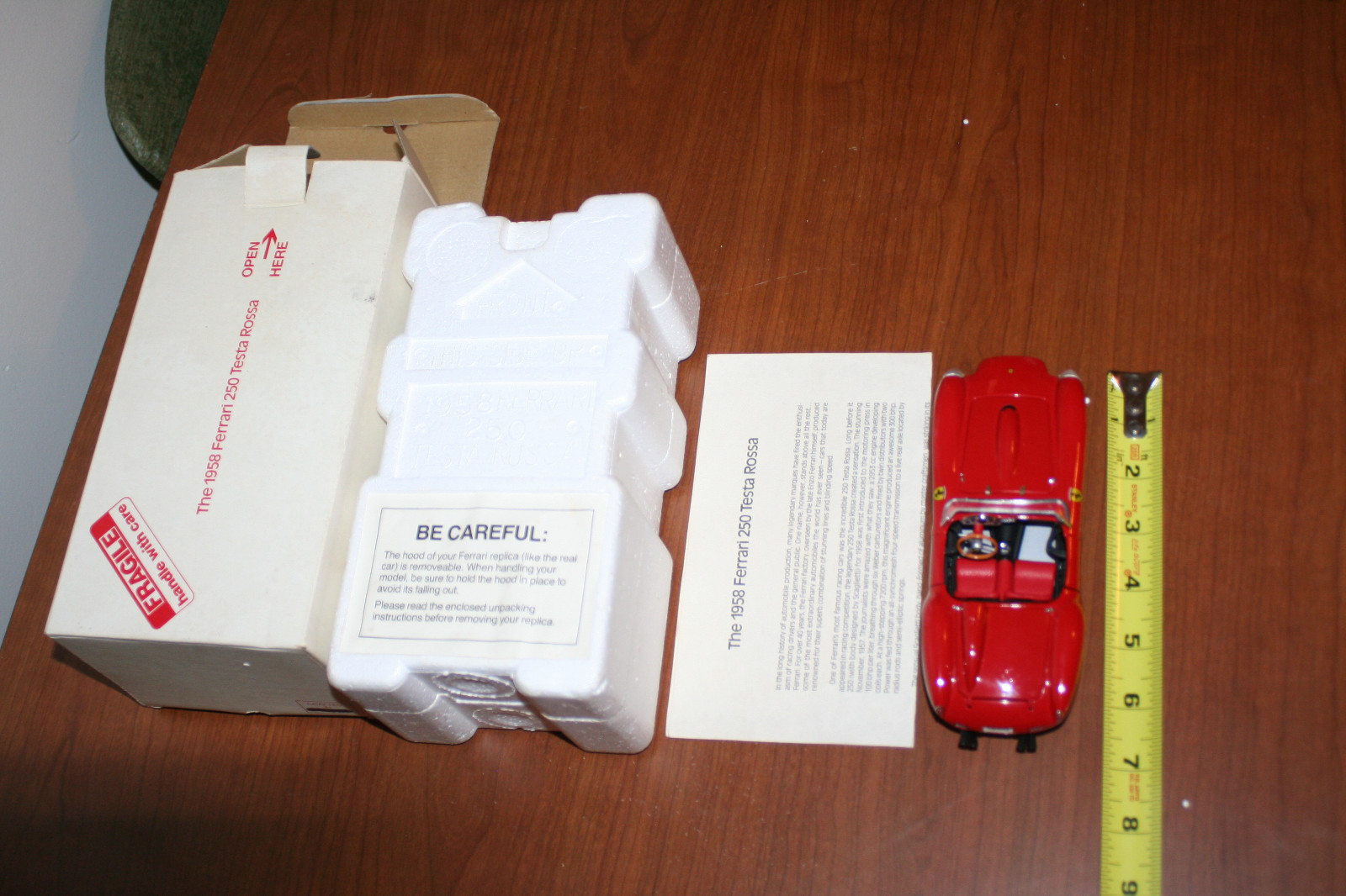 The danbury mint 1958 Ferrari 250 Testa Rossa Convertible Red in Box.