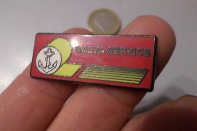 pin s broche GALVA SERVICE Ancre mer bateau Arcelor Mittal métal acier logo