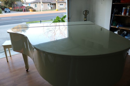 KAWAI, Baby Grand Piano- ivory white lacquer.