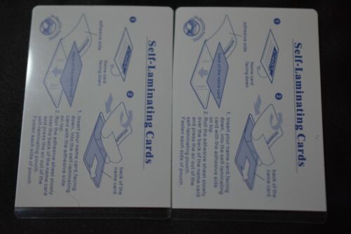 2  LAMINATING POUCHES FOR  BUSINESS CARD ID CARD SS Card SIZE (2 5/8 X 3 7/8)