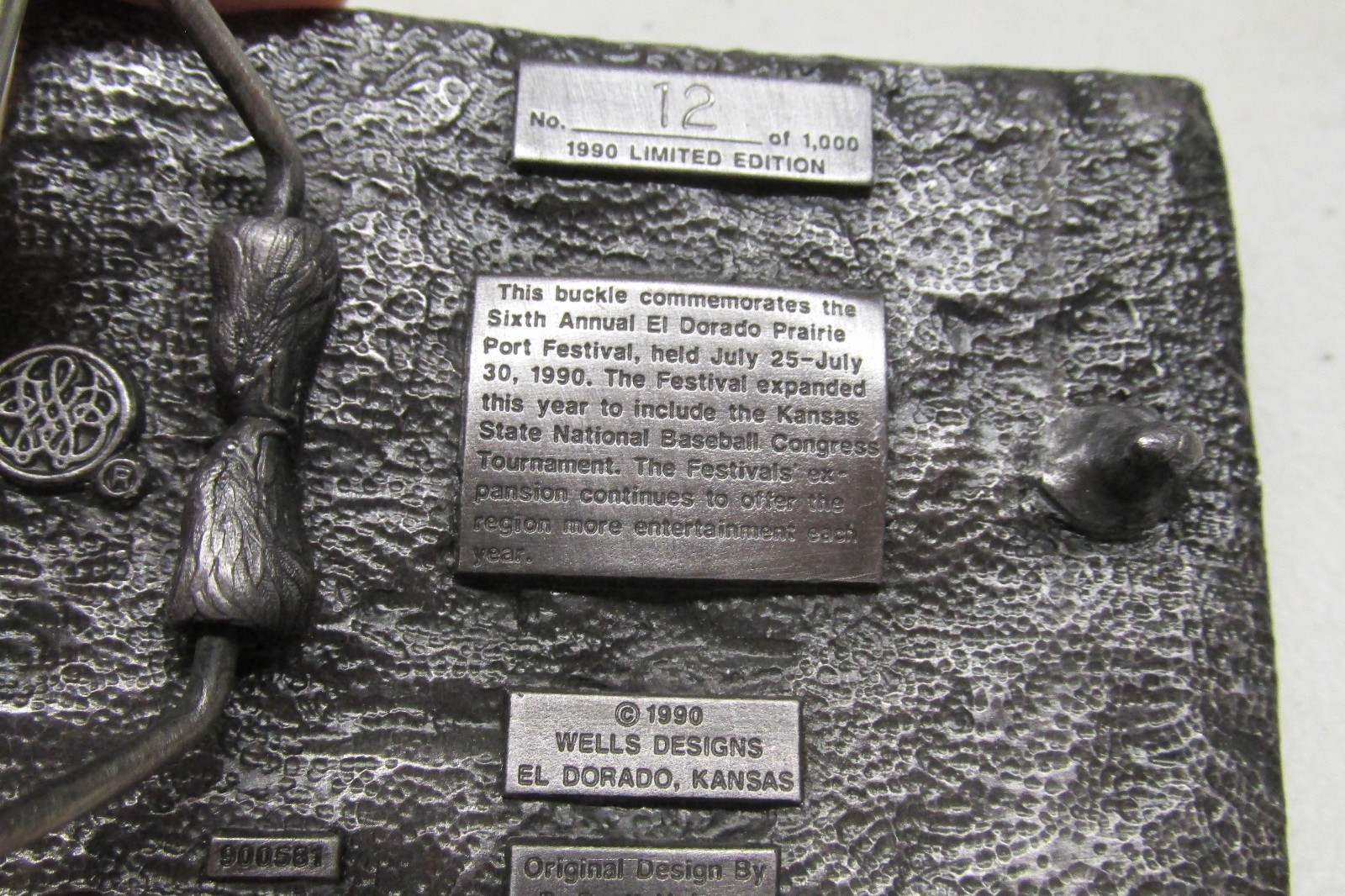 LIMITED EDITION PRAIRIE PORT FESTIVAL 1990 BELT BUCKLE