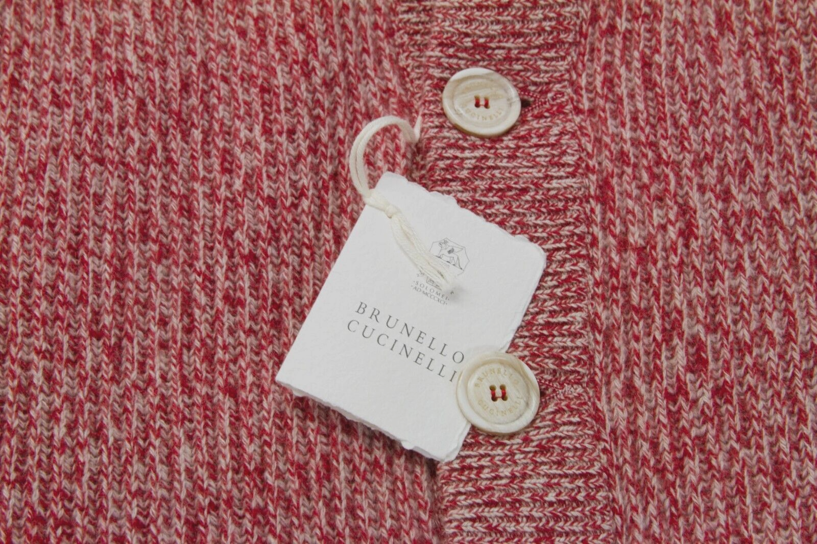 Pre-owned Brunello Cucinelli $3100  Cashmere Blend Chunky Henley Sweater 50/ 40us A232 In Red