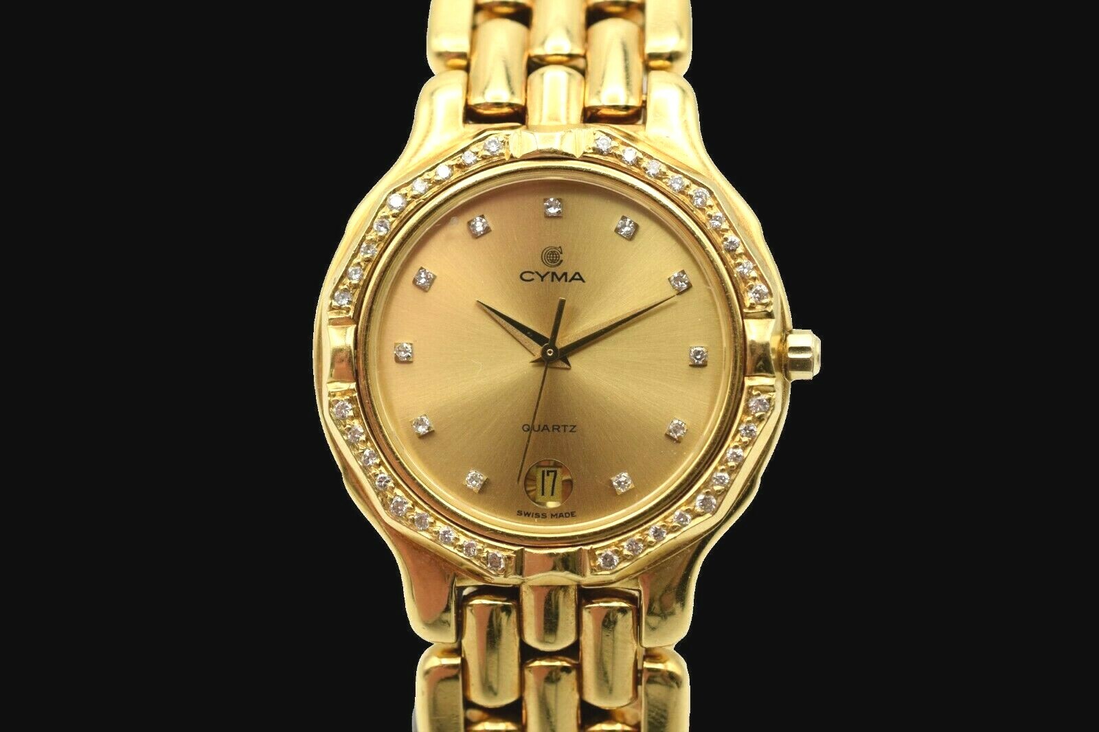 Cyma 18K Yellow Gold Quartz Diamond WatchのeBay公認海外通販