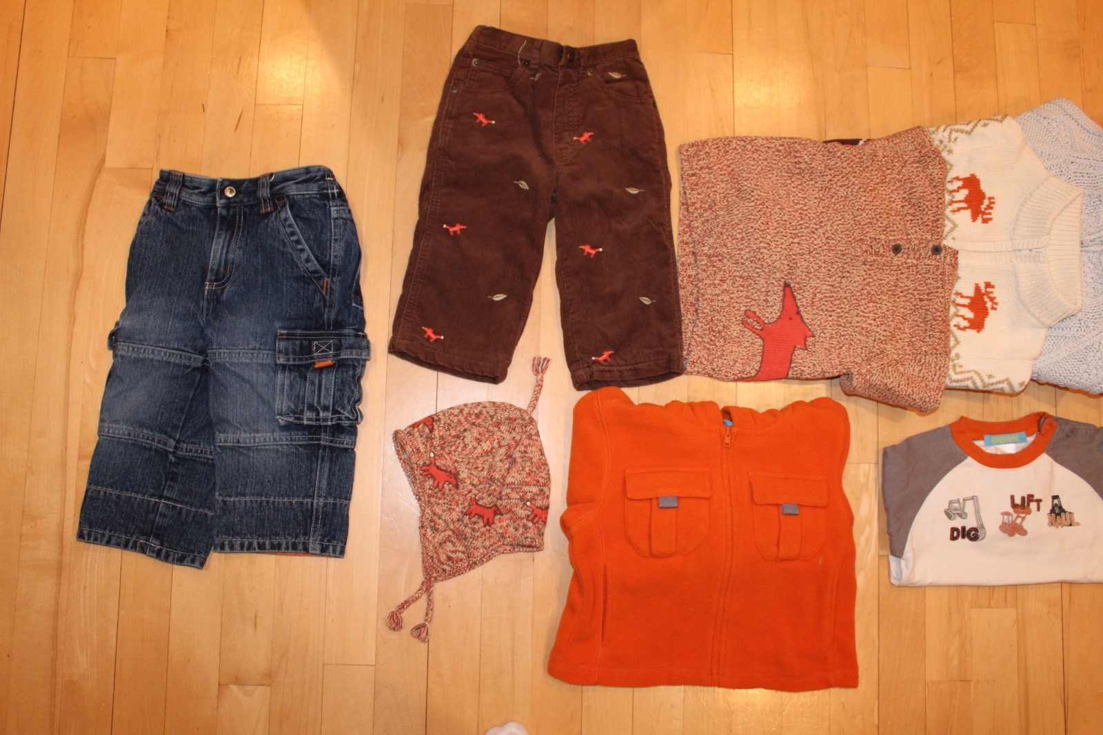 Lot of 10 Boys Fall Winter Sweater Hoodie Jeans Hat Size 12-18 Gymboree Fox