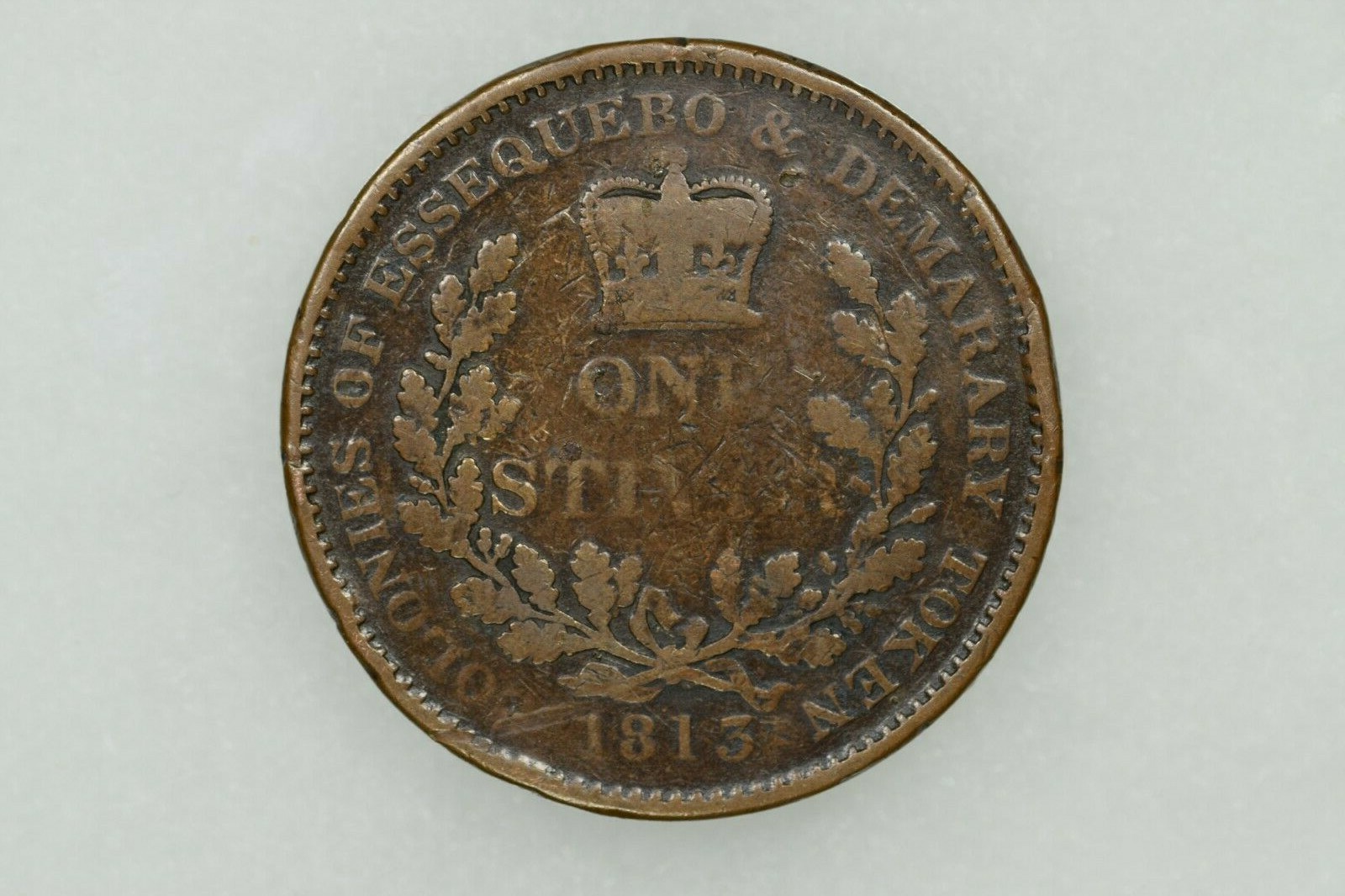 1813 Essequibo & Demerary Stiver King George III Great Britain KM#10 Circulated