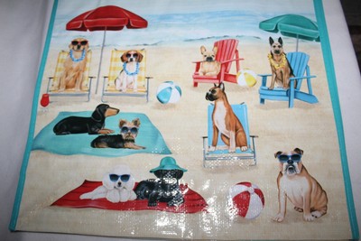 DOGS OF SUMMER at the Beach Reusable Tote Bag 19