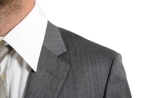 Pre-owned Hugo Boss "t-harvers4/glover2" Men's Slim 100% Wool Gray Two Button Suit