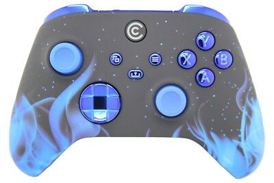 Designer Custom Wireless Controller for PC, Windows, Series X/S & One-Blue Flame