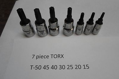 CRAFTSMAN TORX  3/8 AND 1/4 DRIVE  T-50,45,40,30, 25,20,15  7 PIECE