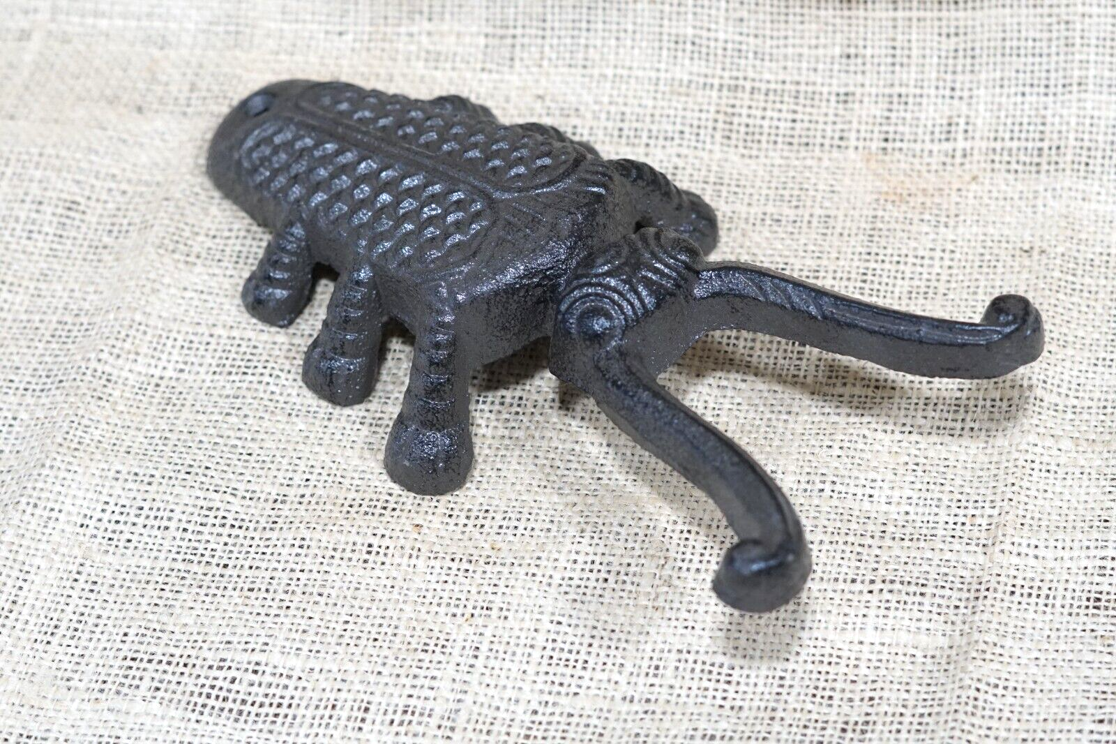 Cast Iron Bug Beetle Figural Boot Jack Tool  Shoe Horn Bootjack Farm Mud Room