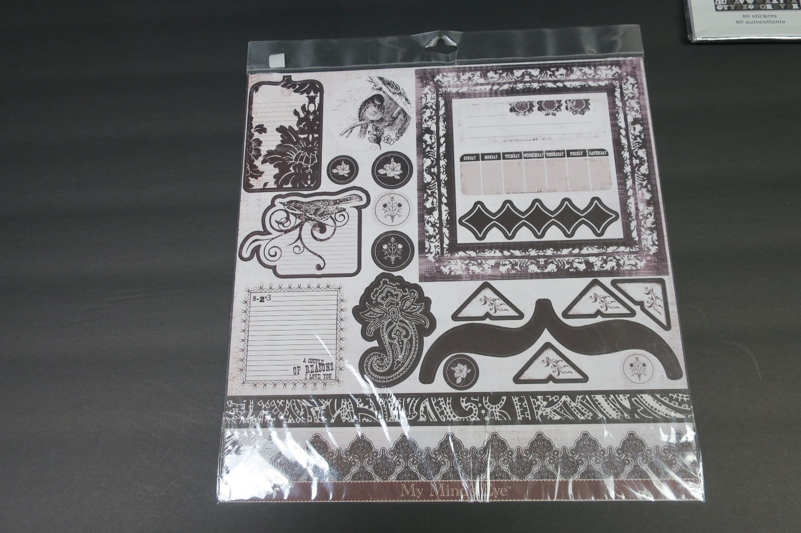 My Mind's Eye DAWN 12 x 12 Scrapbook Paper & Accessories Kit--BLACK & WHITE--NEW