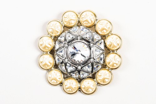 St. John Collection Goldtone Pin Brooch Circle Rope Bar 2