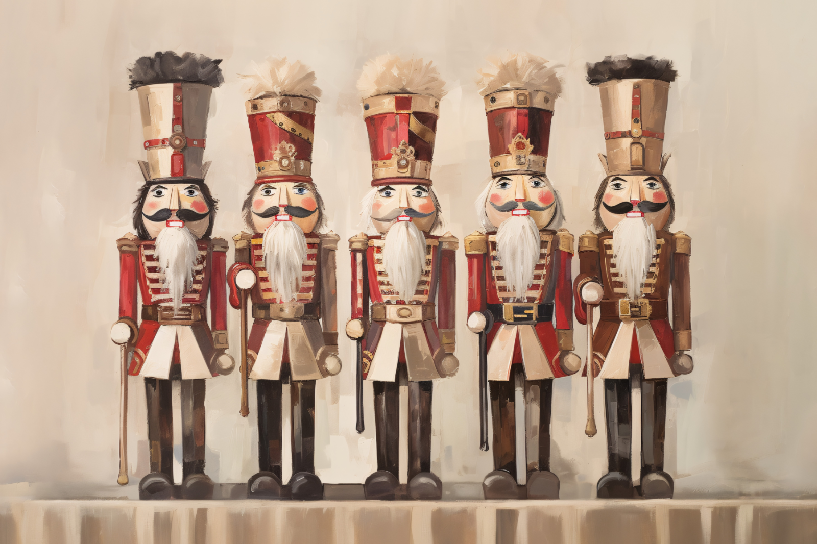 NUTCRACKERS CHRISTMAS STRETCHED CANVAS PRINT WALL ART READY TO HANG CA25