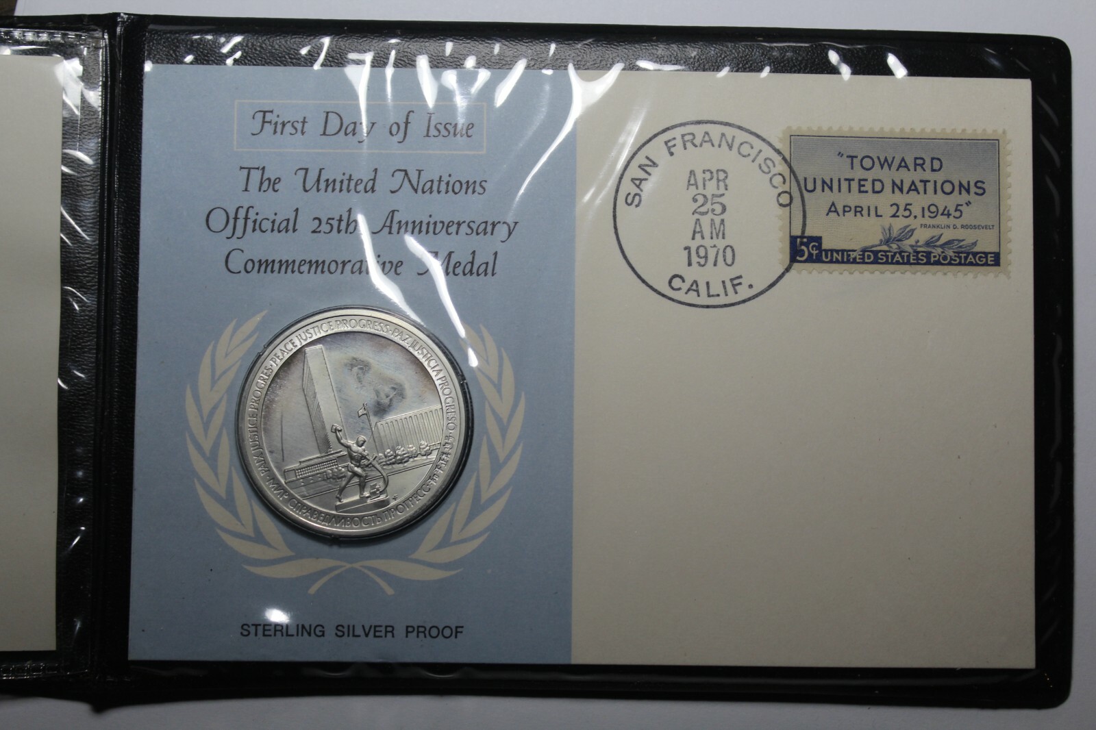 United Nations .925 Silver Proof 1st Day of Issue 25th