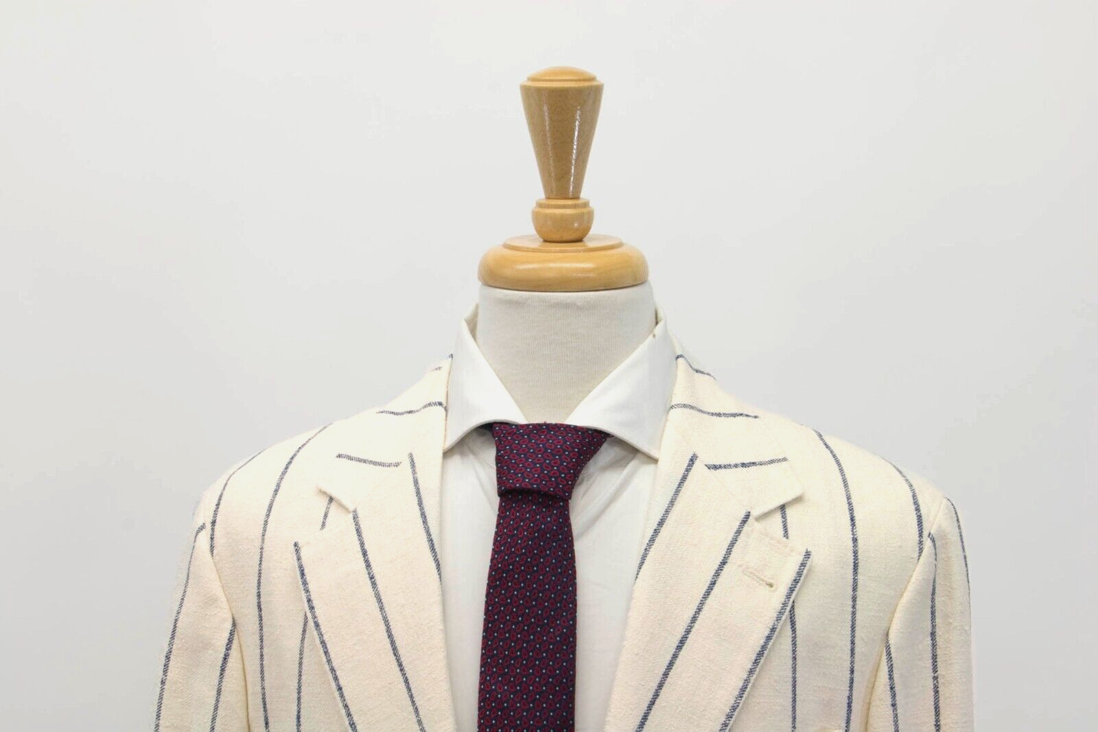 Pre-owned Brunello Cucinelli $7295  Men's Chalk Stripe 2-piece Suit Size 50/ 40us A248 In Beige + Navy Print