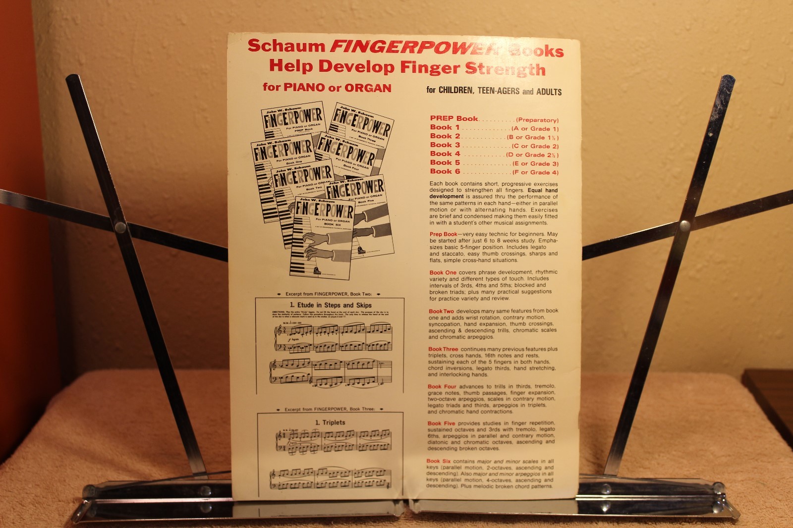 Vintage FINGERPOWER for Piano or Organ 1963 Progressive Technical Exercises Book