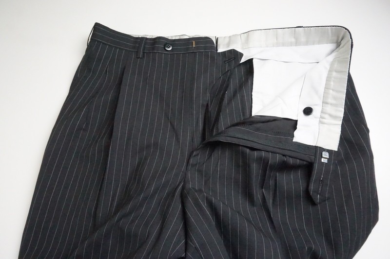 Brioni Palatino Charcoal Pinstriped 100% Wool 2 Pc Suit Jacket Pants Sz 42L