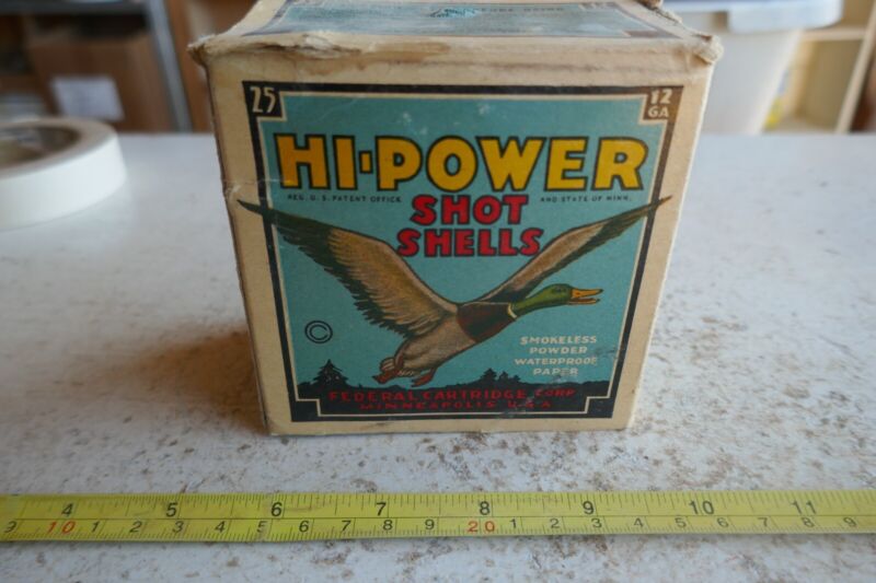 Vintage EMPTY Shell Box Federal Hi Power Shot Shells 12 Gauge Lot 23-68