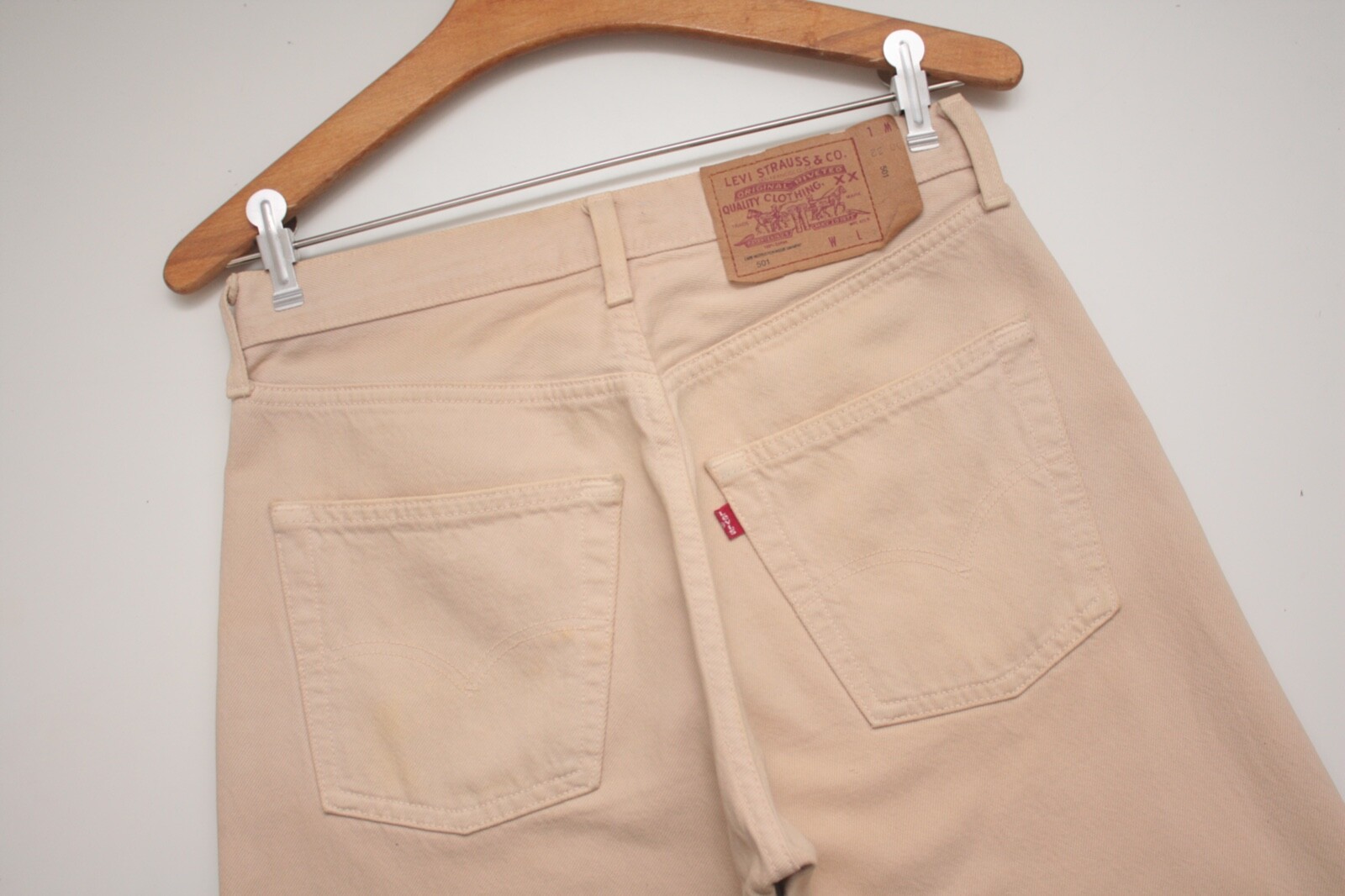 Levi's 501 Beige Vintage Denim Jeans W30L32 Made In UK 90s Levi's 501 Beige Vintage Denim Jeans W30L32 Made In UK 90s