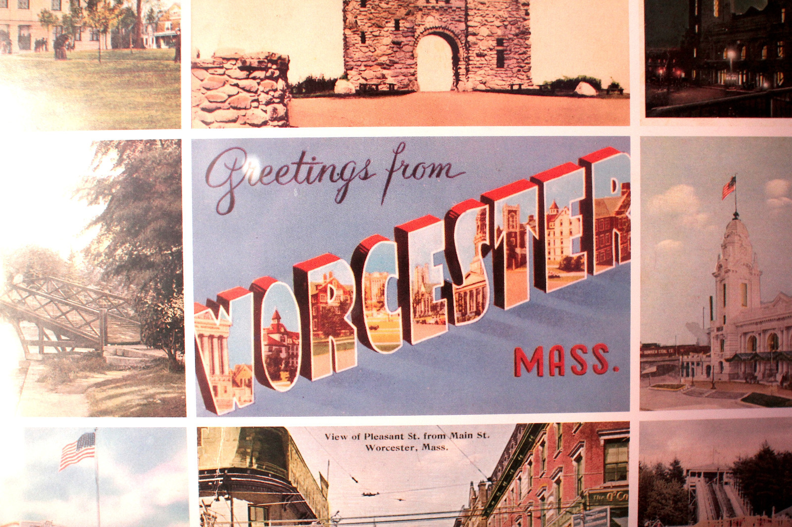 Worcester, Massachusetts Vintage postcards poster