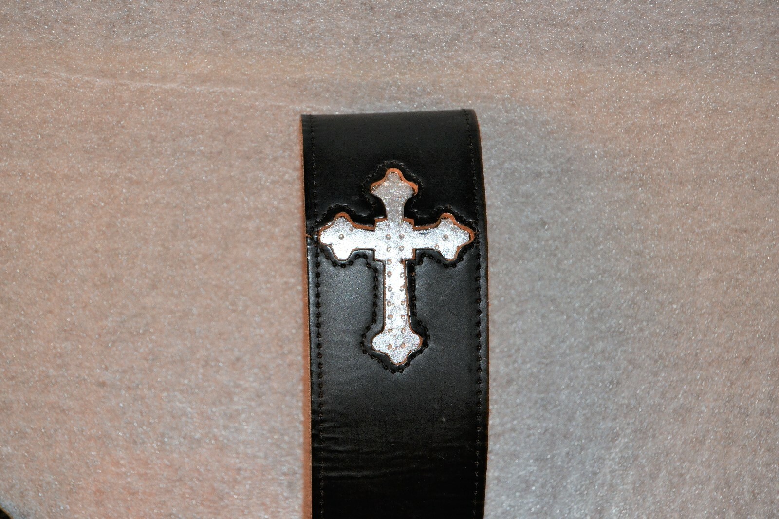 NICE Levy's Genuine Split Cowhide Leather Cross Christian Wide Guitar Strap   t5