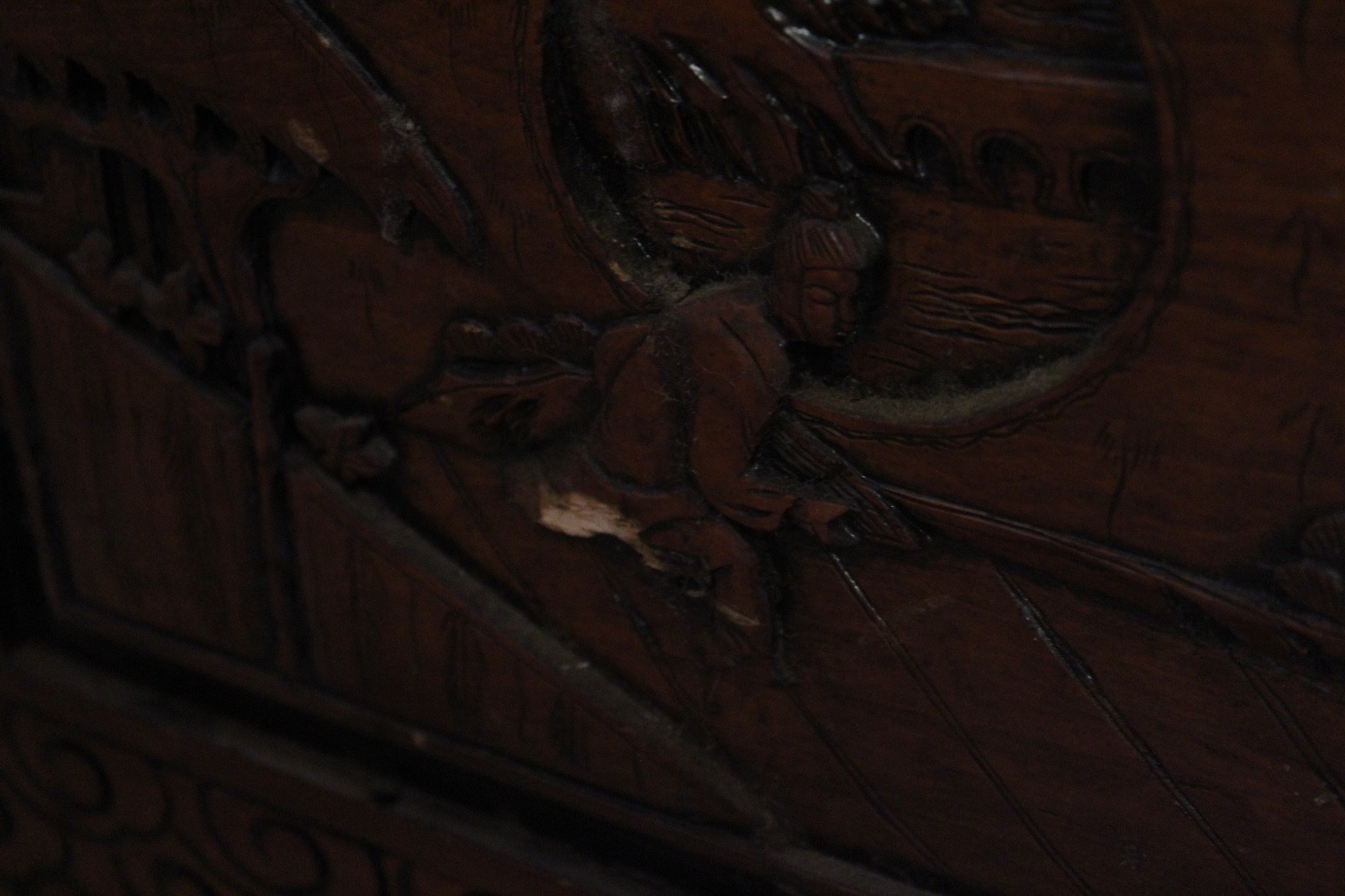 Large Hand Carved Camphor Wood Chest