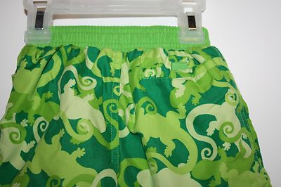Carter's Infant Boys Swim Shorts  Green Lizards design Size 12 months
