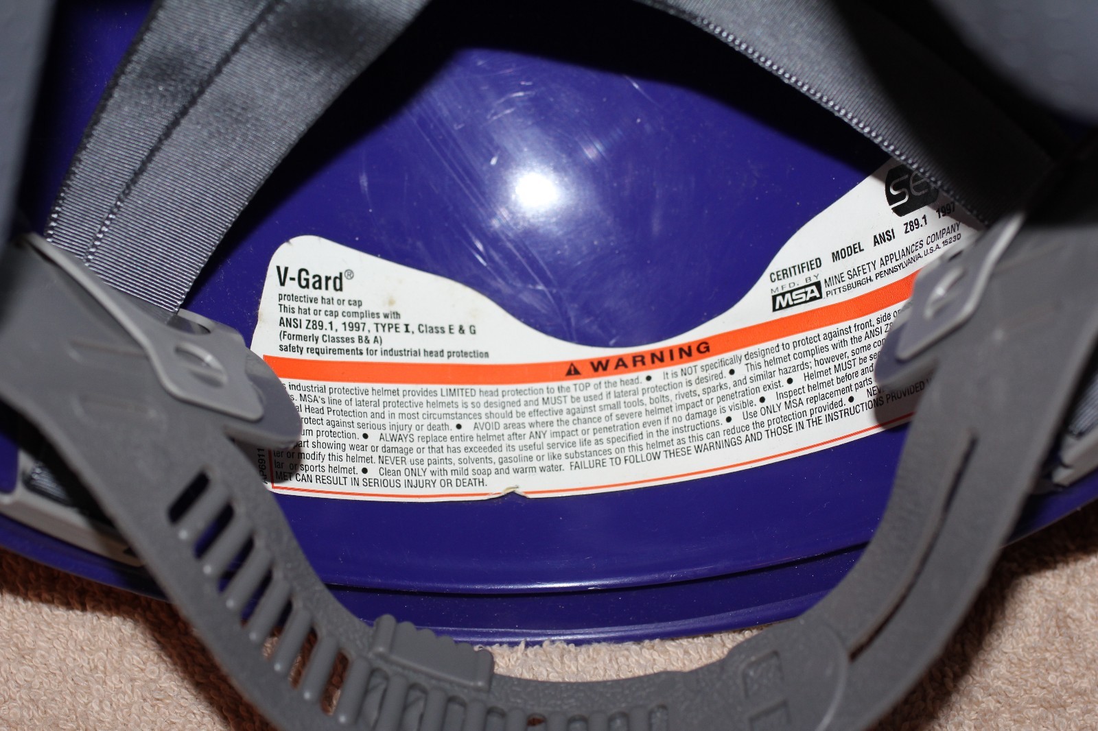 Minnesota Vikings Hard Hat V-Gard MSA NFL Team Hardhat Size Medium M