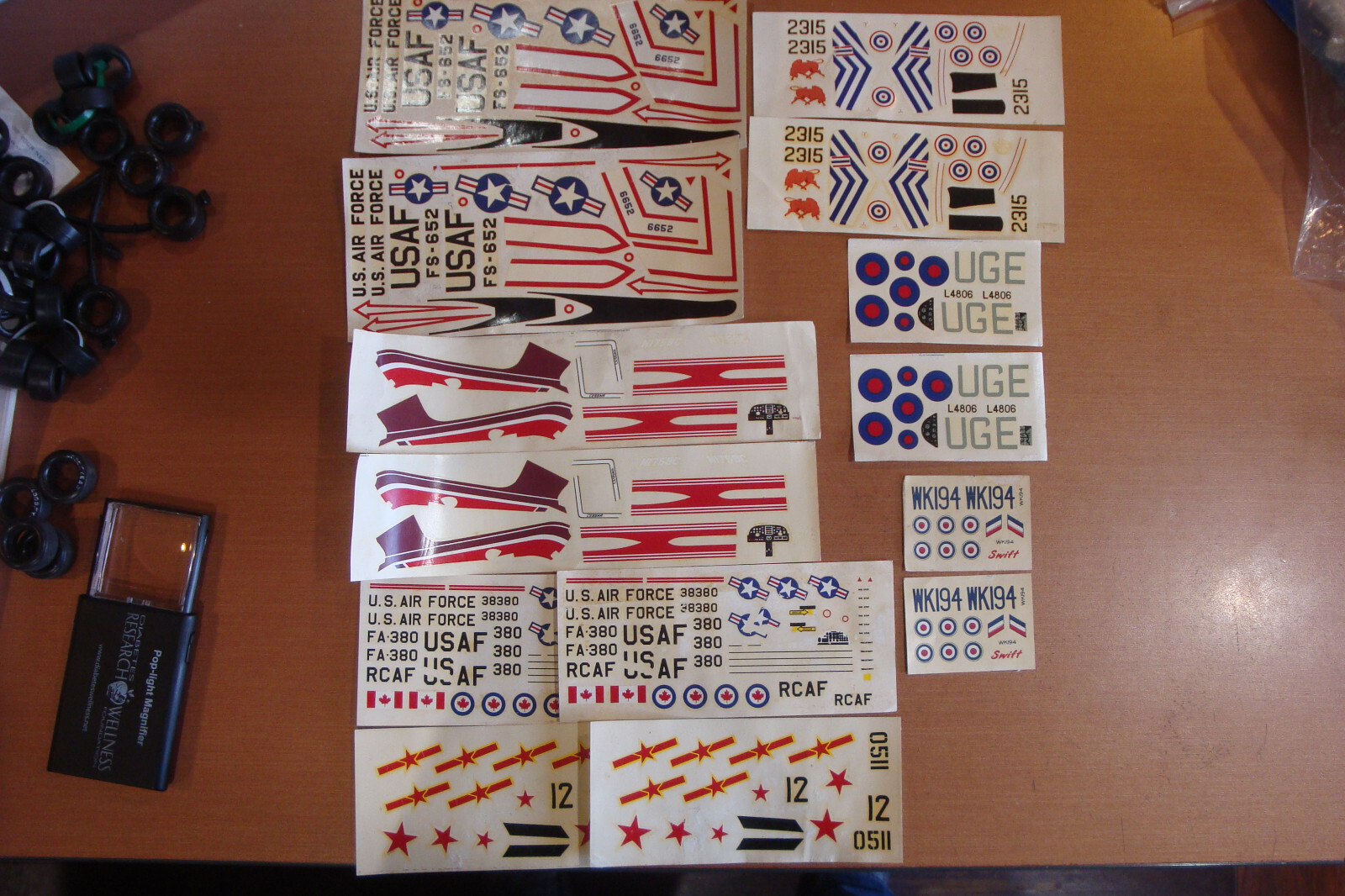 Testor Vintage Model Airplane Decals 172 scale 2 sets of each sheetの