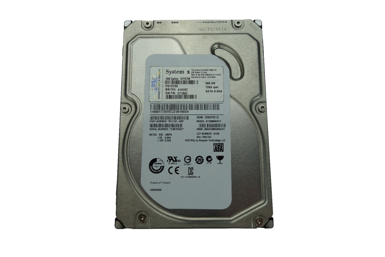 IBM 81y3857‐500?GB 2.5?&quot; NearラインSATA 7.2?K 6?Gb / s HSハードドライブ IBM 81y3857‐500?GB 2.5?