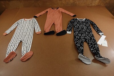 Cloud Island Baby Girl 18 Months Multi Cotton Footed Sleep & Play 3 Pack NWT