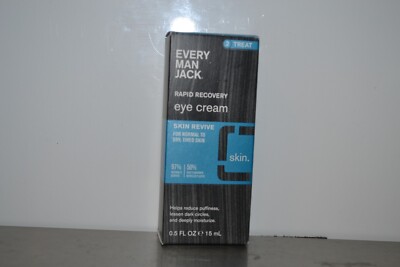 NEW! Every Man Jack Face Eye Cream Skin Revive Rapid Recovery 0.5 Oz NIB HBA