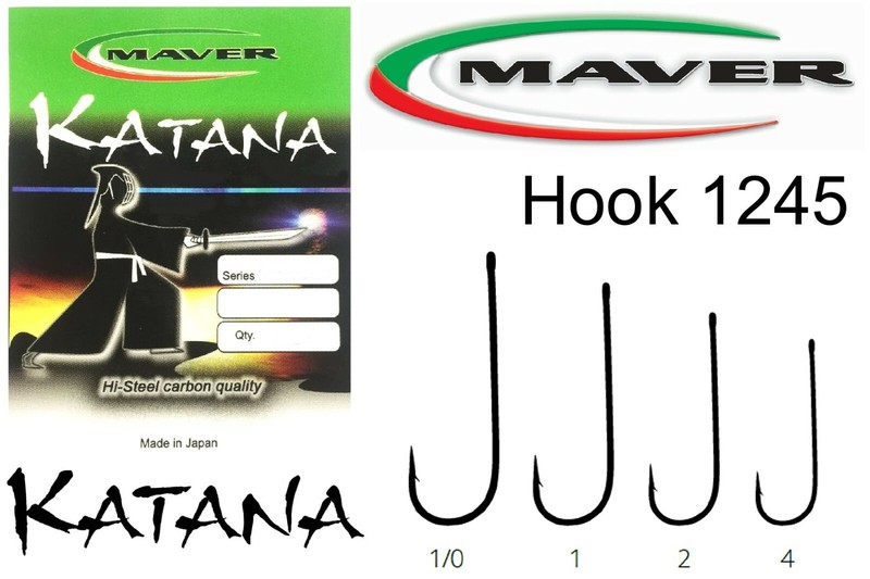 Maver Katana Haken 1245 A Brandungsangeln Aberdeen, Langer Schenkel Butthaken 