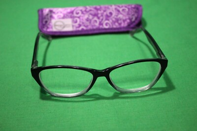 FOSTER GRANT READING GLASSES SS12188910C Black Flex Frame +2.50 NEW 