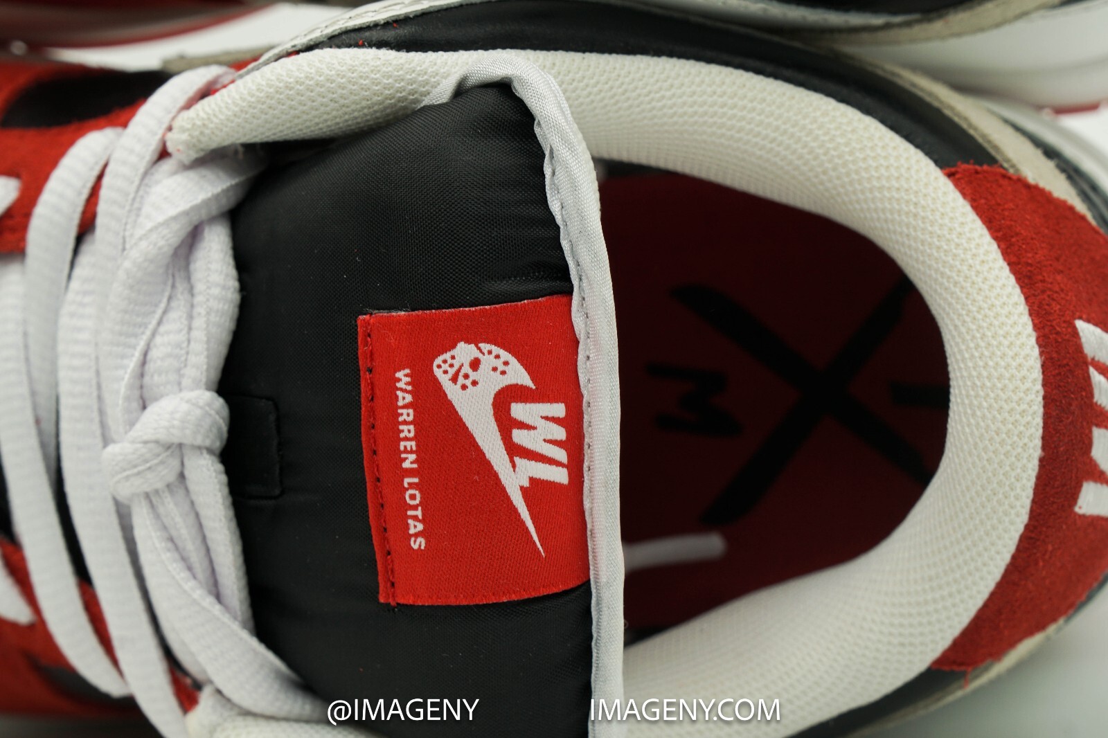 Pre-owned Warren Lotas Dunk Jason Vorhee Shoe Size 8.5 Severed Head Red Alpine White In Multicolor