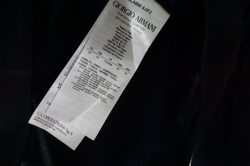 Giorgio Armani Full Zip Up Navy Blue Viscose Blend Jacket