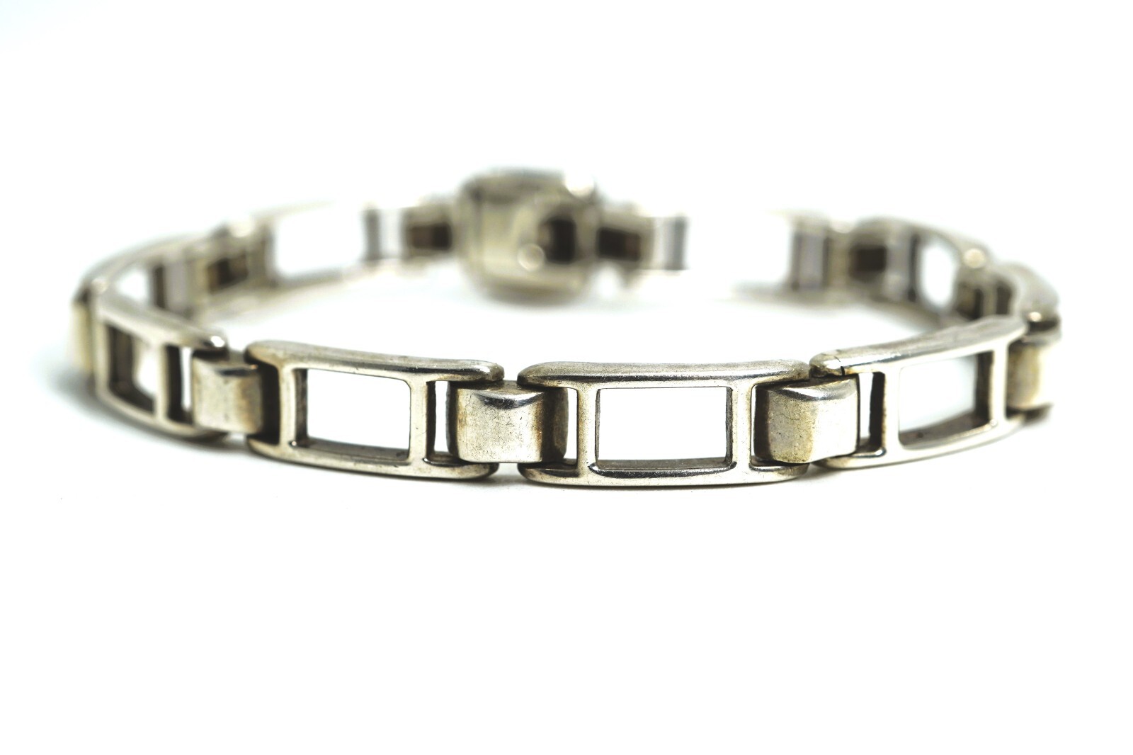 Zina Sterling Silver Open Rectangular Links Bracelet | eBay