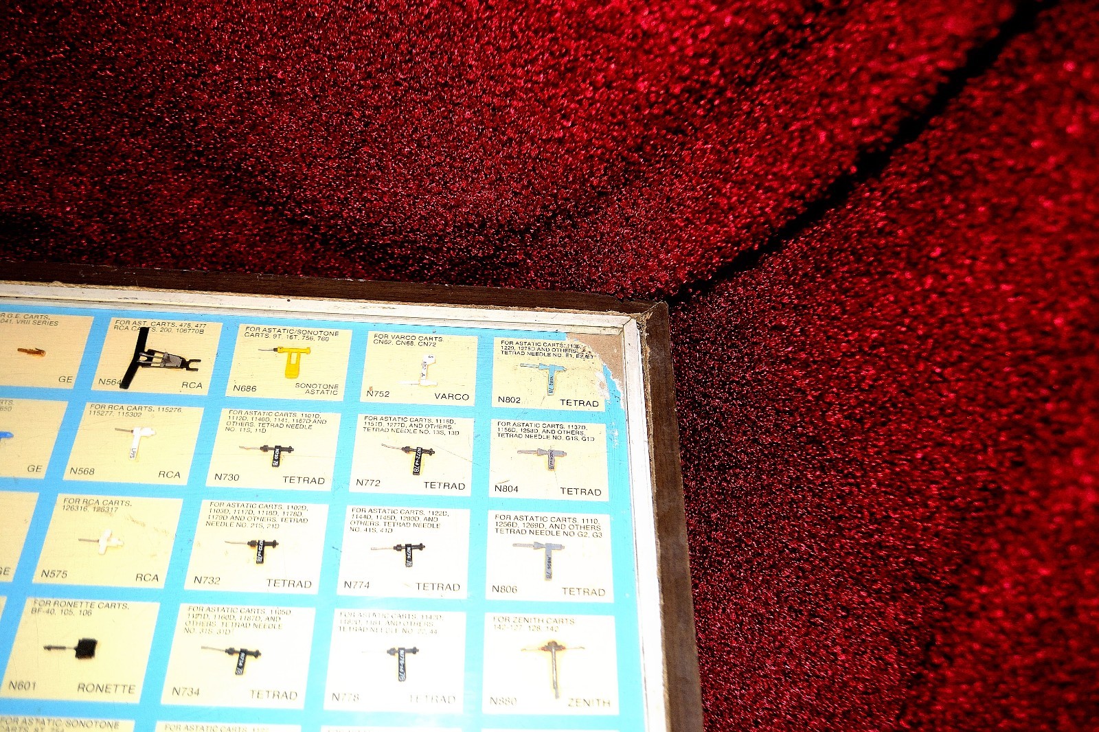 1940's Old Antique ASTATIC NEEDLE & CARTRIDGE Caddy-File STORE DISPLAY Cabinet