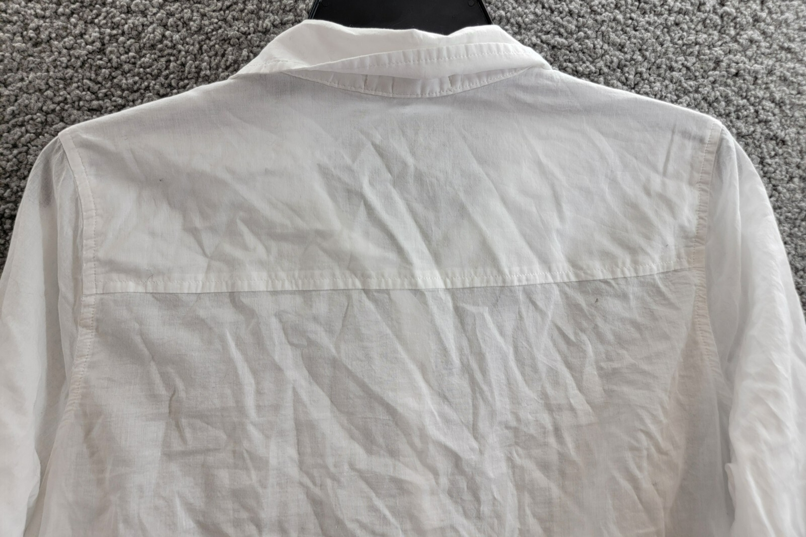 Bella Dahl Pintuck Crop Button Up Shirt Women's M White Solid Drawstring Hem L/S - Picture 14 of 19