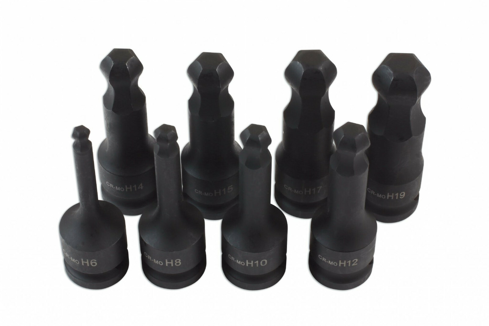 Impact Hex Allen Bit Socket Set Ball End 1/2 Drive 6mm 19mm (78mm