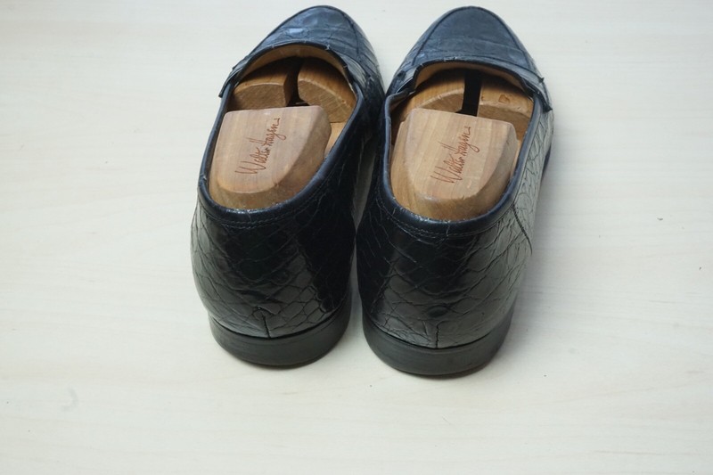 Salvatore Ferragamo Black Crocodile Alligator Penny Loafer  display picture 2
