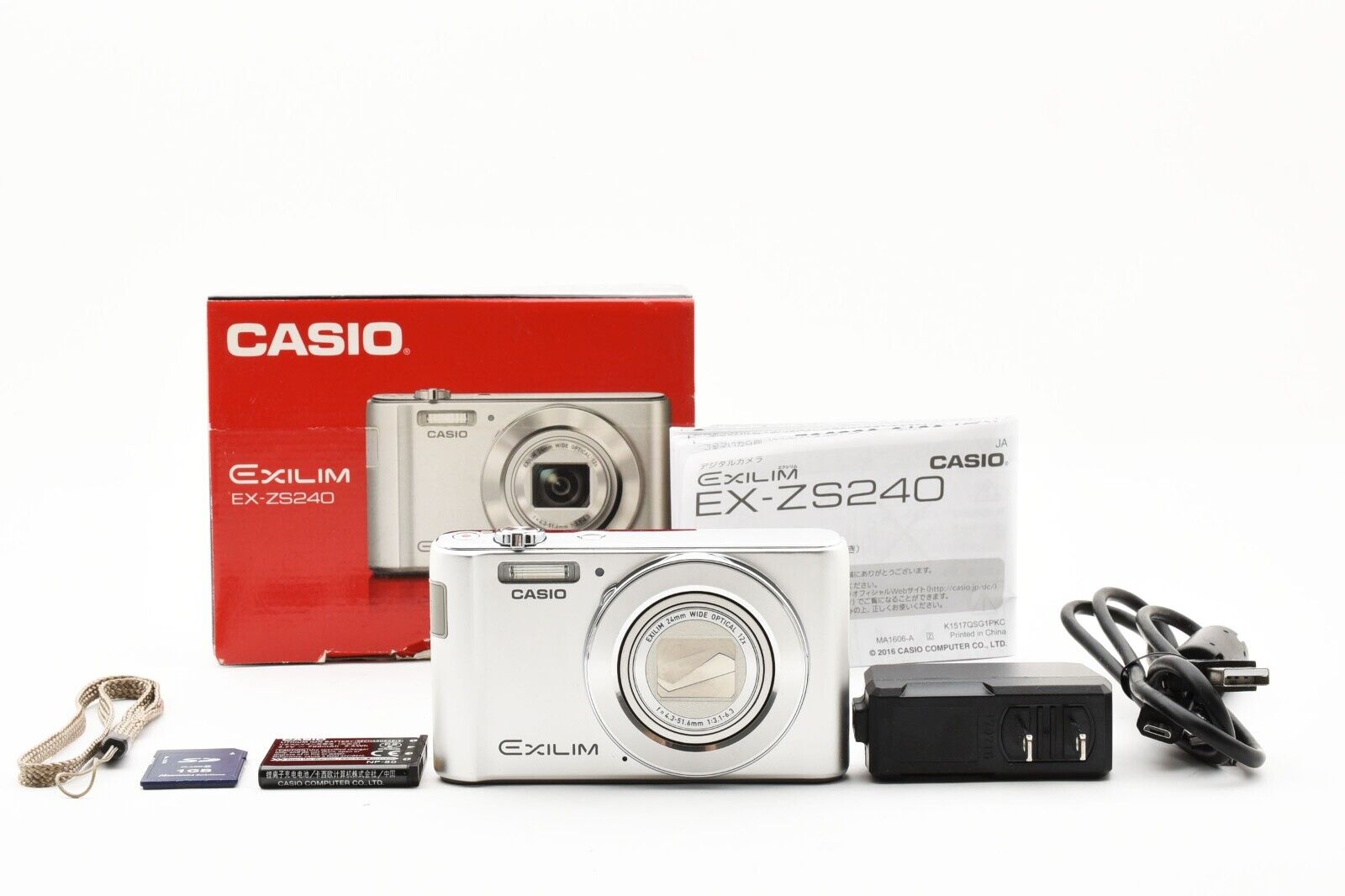 RARE《MINT in Case》Casio EXILIM EX-ZS240 Silver 16.1 MP RARE《MINT in Case》Casio EXILIM EX-ZS240 Silver 16.1 MP