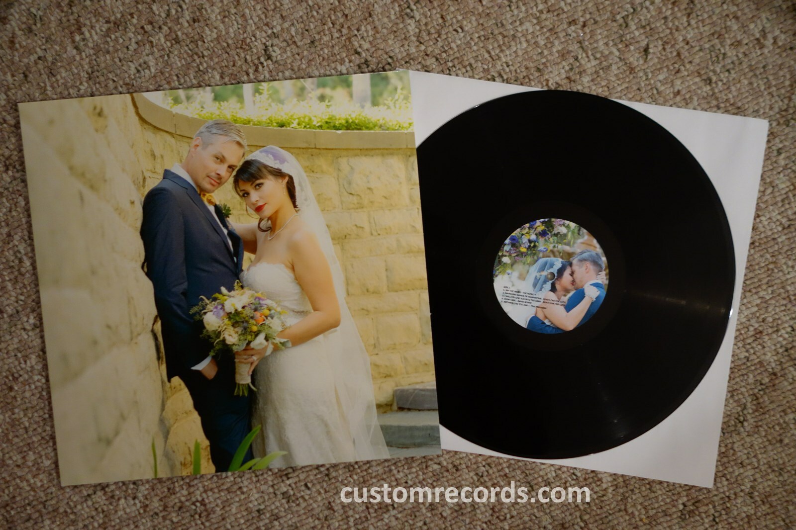 Custom Vinyl Record 33 LP album wedding annivesray personalized print sleeve