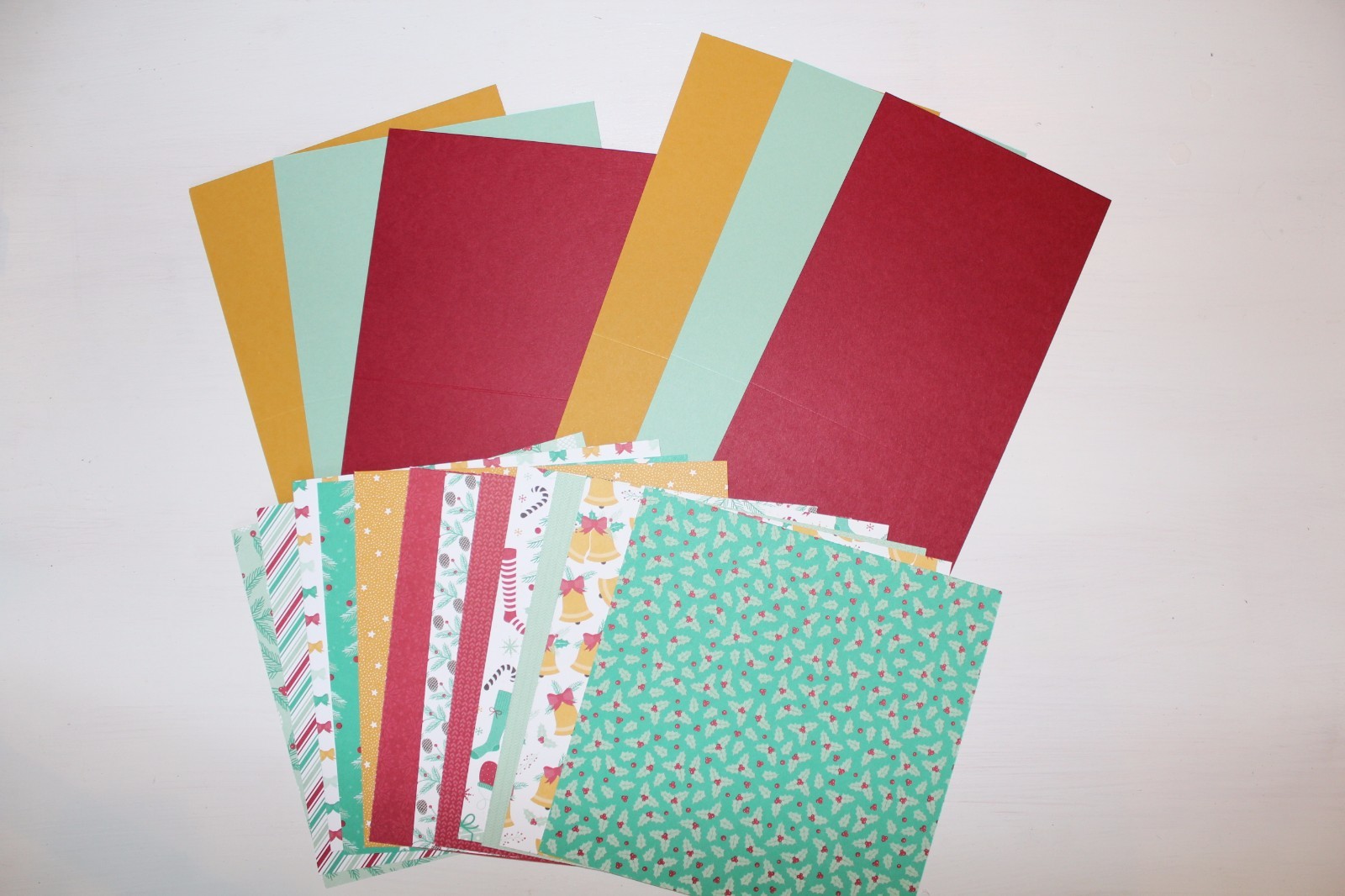 RET StampinUp! Presents & Pinecones DSP, 6 card bases/envelopes and 2 yds/ribbon