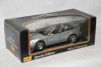 Maisto 2003 Ford Mustang SVT Cobra 1:18 Diecast Car Silver BRAND