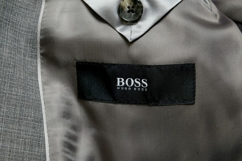Pre-owned Hugo Boss "johnston3/lenon1" Men's 100% Wool Gray Two Button Suit