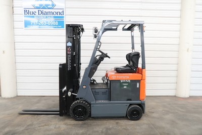 2013' Toyota 7FBCU15, 3,000# Electric Forklift, 3 Stage, S/S, 1,760 Hours!
