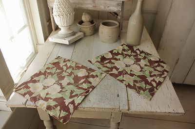 Small Floral Pillow Cases 2 Antique French Fabric Arts & Crafts morning glories